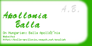 apollonia balla business card